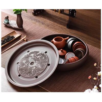 2024 New Kung Fu Tea Plate, Tea Sea, Tea Table, Purple Sand Large Tea Plate, Ceramic Tea Set, Simple Household Circular Tea Tray