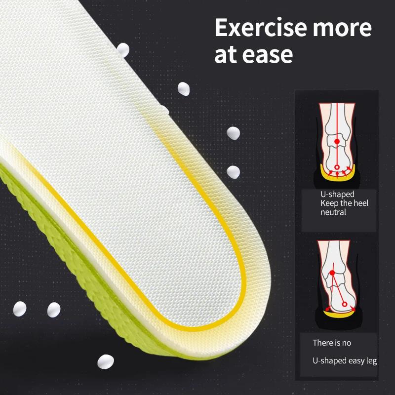 1Pair Sports Shock Absorption Insole for Feet Height Increase Templates Men Women Shoes Insoles 1.5cm/2.5cm/3.5cm Growing Sole
