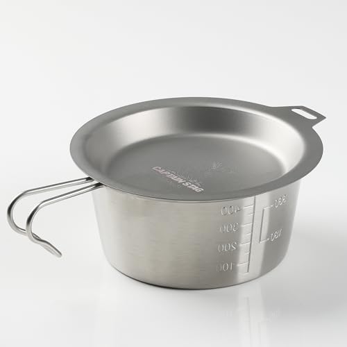 Captain Stag Outdoor Dish Lid Plate, 13cm, Lightweight Titanium, Made In Japan, Tsubame-Sanjo, UH-4507