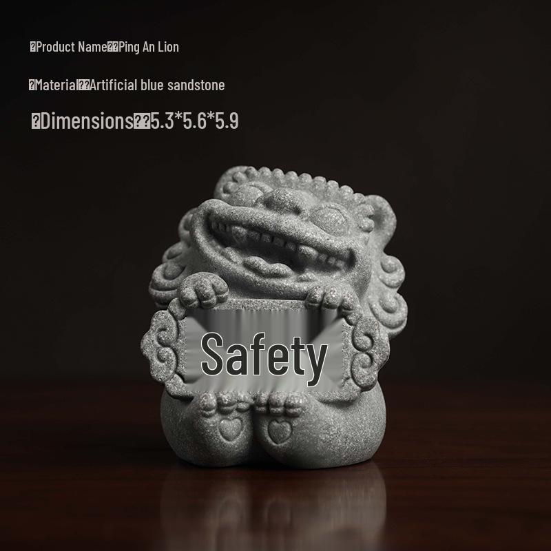 

Blue Sandstone Lion Statue: Wealth, Success, and Creativity Cultural Desk Ornament