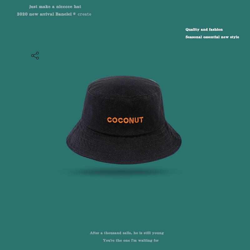 Tide brand letter bucket hat women spring and summer sunshade wide brim washbasin hat student couple sun hat