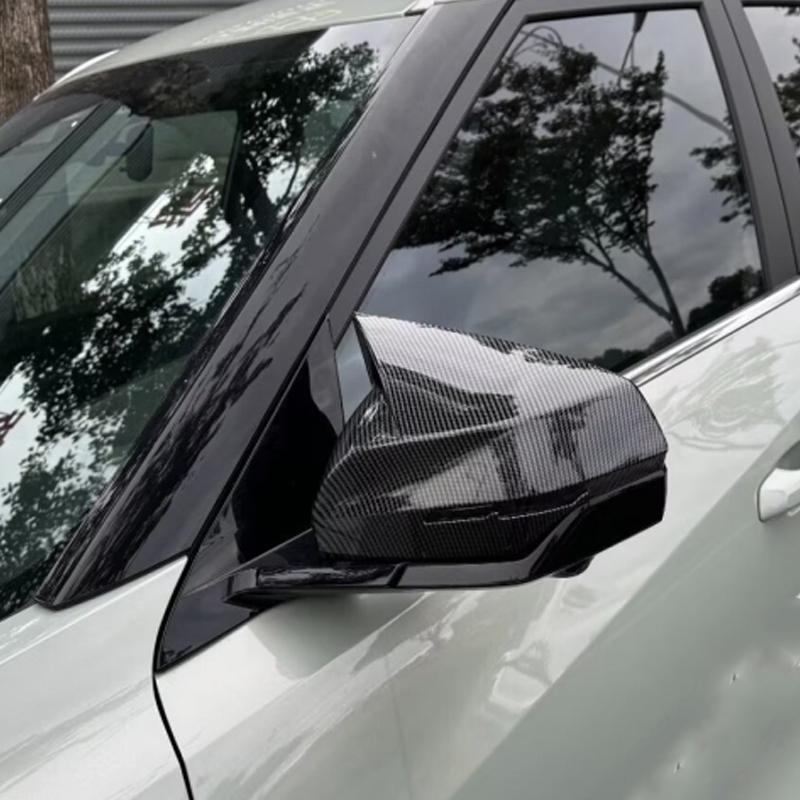 For Geely Cityray 2024 2025 ABS black carbon Side Door Mirror Cover Trim Rearview Mirror Caps Auto Exterior Refit Accessories