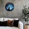 Vintage Round Cat Starry Sky Metal Wall Art Decor Home Cafe Office