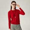 Zhaojun Women's 100% Cashmere Thickened Round Neck Sweater