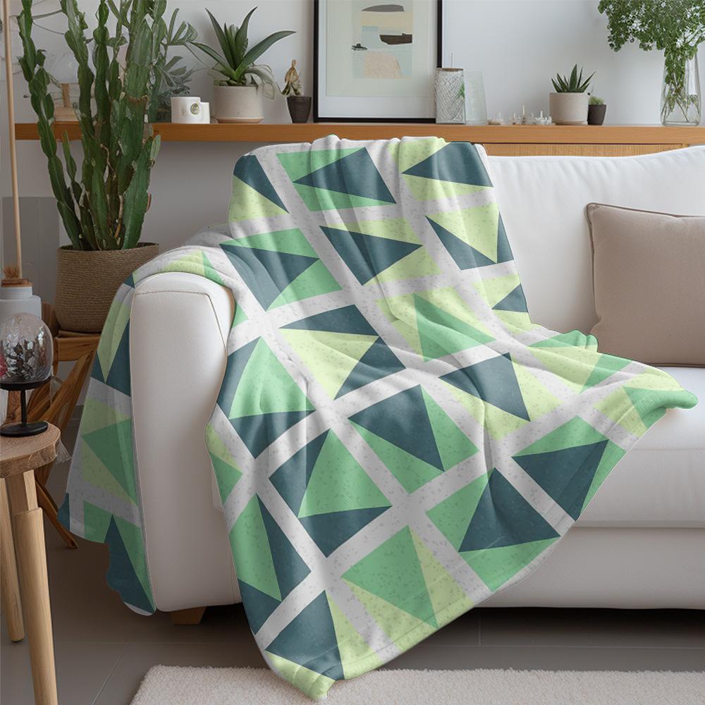 Trendy Geometric Triangle Blanket for Sofa Bed Travel Camping Living Room Office Conditioning Blanket for All Seasons Gifts