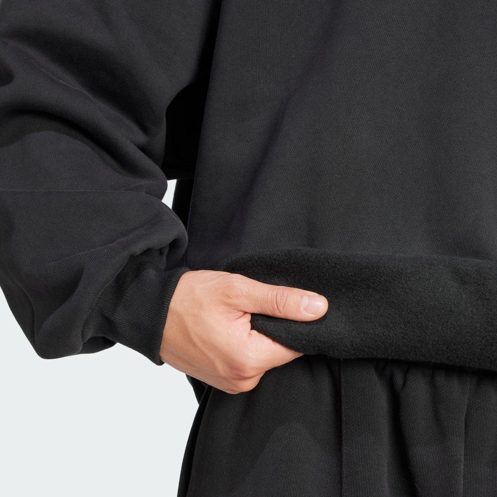 adidas Fleecegefüttertes Locker geschnittenes Rundhals-Sweatshirt Herren-Oberteile Schwarz JJ2269