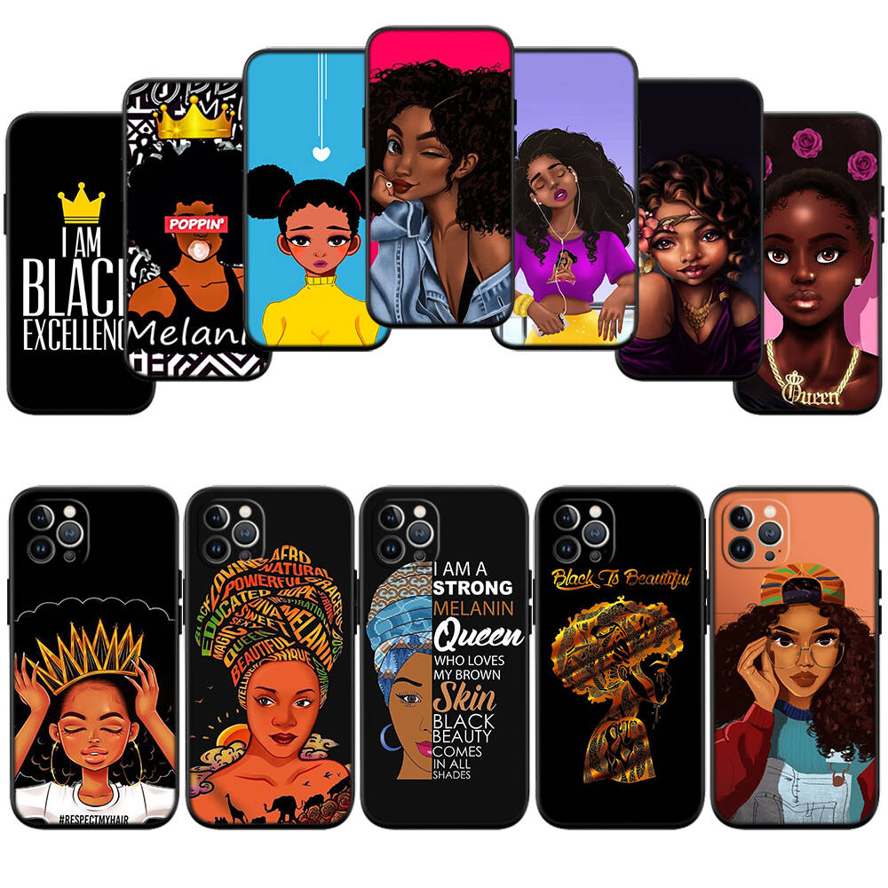 Chica Poppin Black Girl Phone Case for Xiaomi Poco C40 C51 C50 C55 C65 C71 C75 C85 F8 F7 F6 F5 F3 F2 X7 X6 X4 X3 M7 M6 M5 M4 M3 M2 Pro