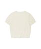 WACKY WILLY Women'S Embroidered Graphic Short Sleeve Knit Cream