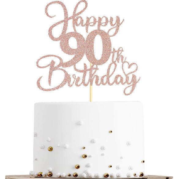 Sotpot 1 Pack 18th Birthday Cake Topper Double-sided Rose Gold Glitter Cake Pick Cake Decoration for Happy 18th Birthday Anniversary Party