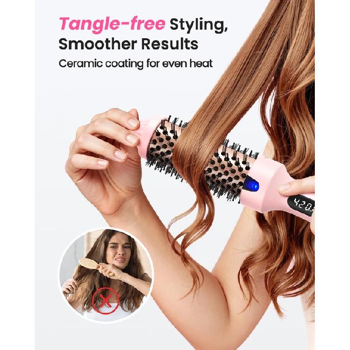 Thermal Brush Blowout Boost 1.5 inch Heated Round Brush for Blowout Look Dual Voltage Negative Ion Technology 6 Temperature Mode