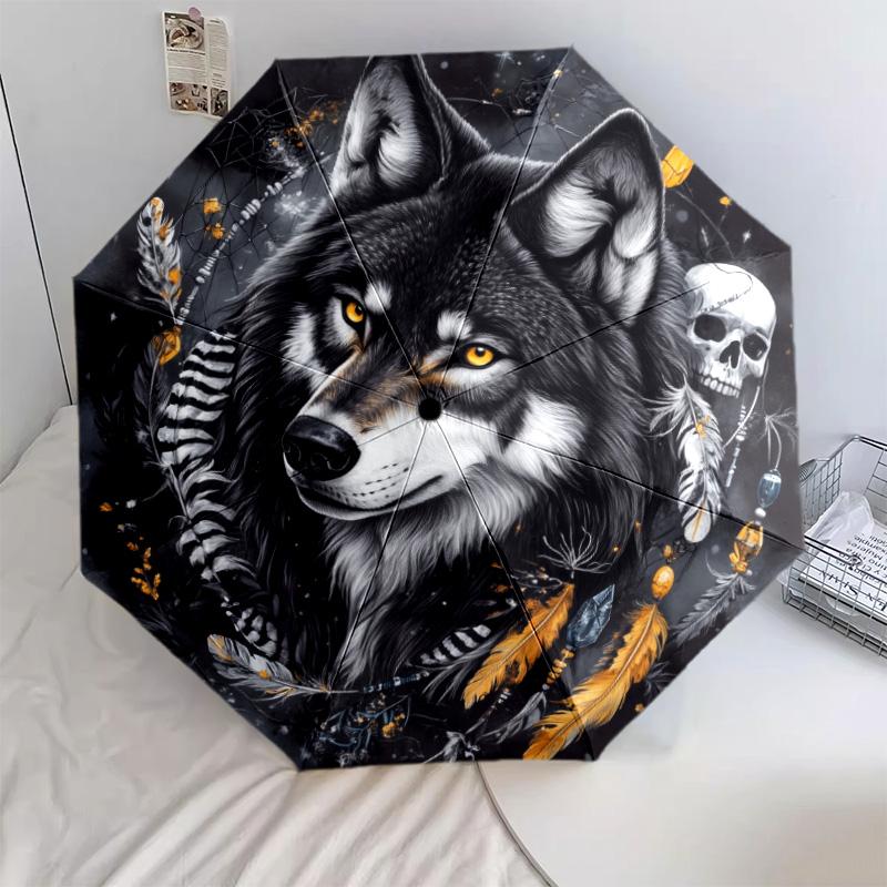 0106 Wzór łapacz snów pies, automatyczny parasol składany, przenośna i składana konstrukcja, 8 żeber, prezent na Boże Narodzenie lub urodziny.