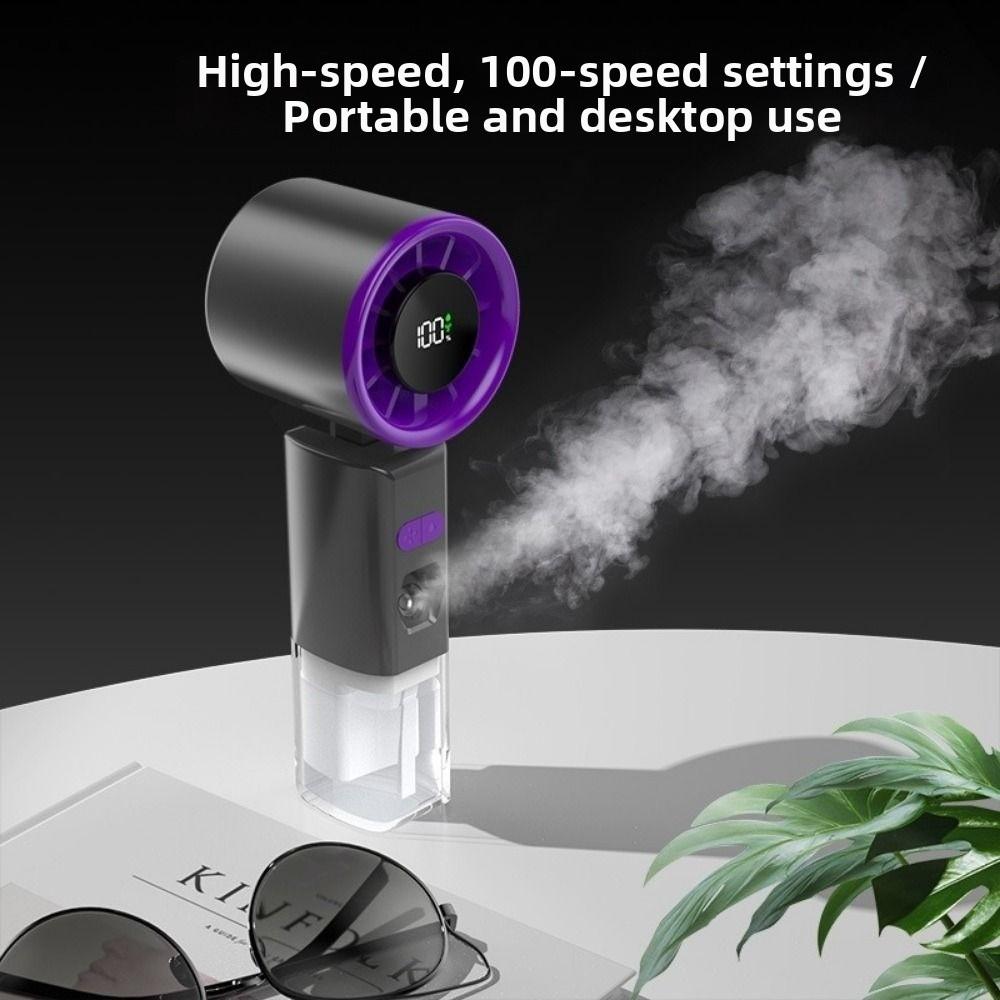 Strong Wind Foldable Small Fan USB Rechargeable Water Spray Mist Fan Personal Use