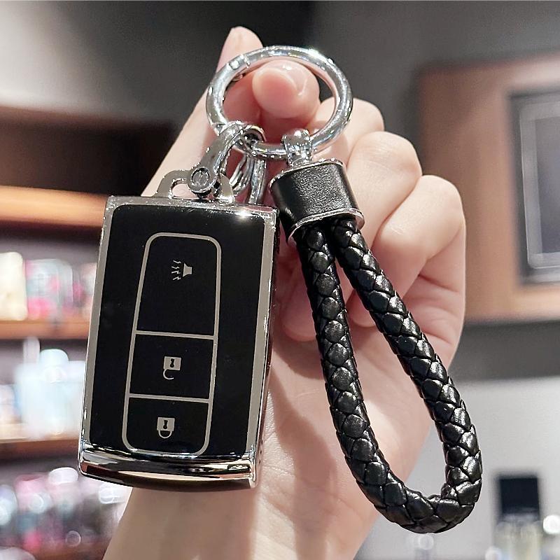 

Чехол для ключа из ТПУ со шнурком-брелоком для Toyota Prius 2004 2005 2006 2007 2008 2009 чёрный