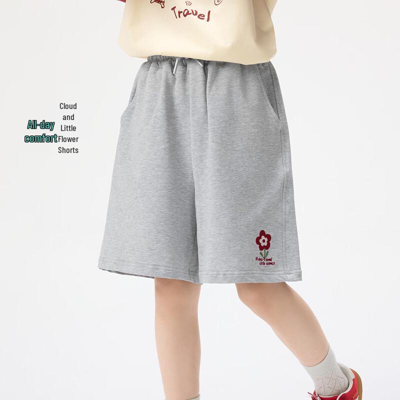 

Девочковые повседневные шорты с вышивкой и цветочным принтом 110