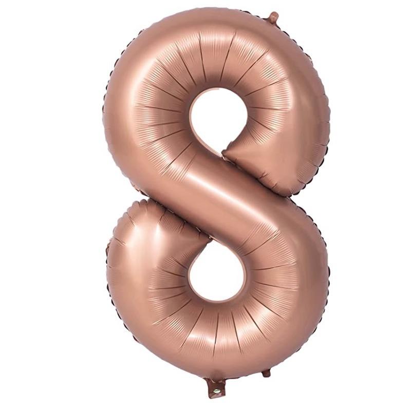 40 Inch Beige Cream Caramel Chocolate Color Retro Number Balloon 123456789 for Baby Shower Birthday Party Wedding Decoration