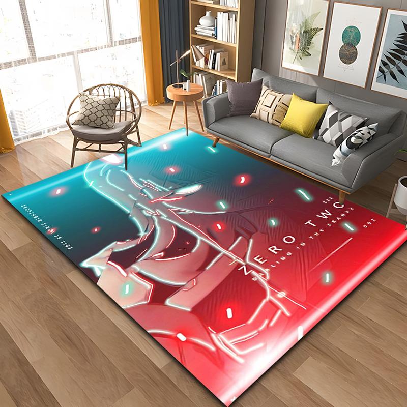 Anime Zero-Two DARLING In The FRANXX Area Rug,Carpet Rug for Living Room Bedroom Sofa Doormat Decoration, Kid Non-slip Floor Mat