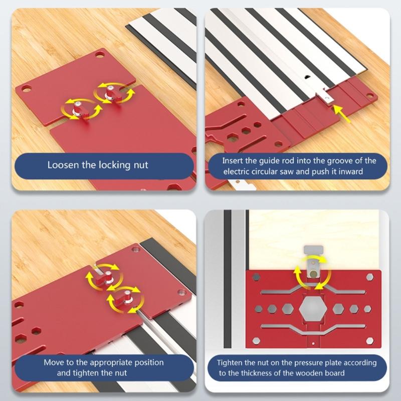 Track Sawing Square Guide Rails Clamps Woodworking 90 Degree Right Angle Guide Positioning Plate Circular Sawing Guide