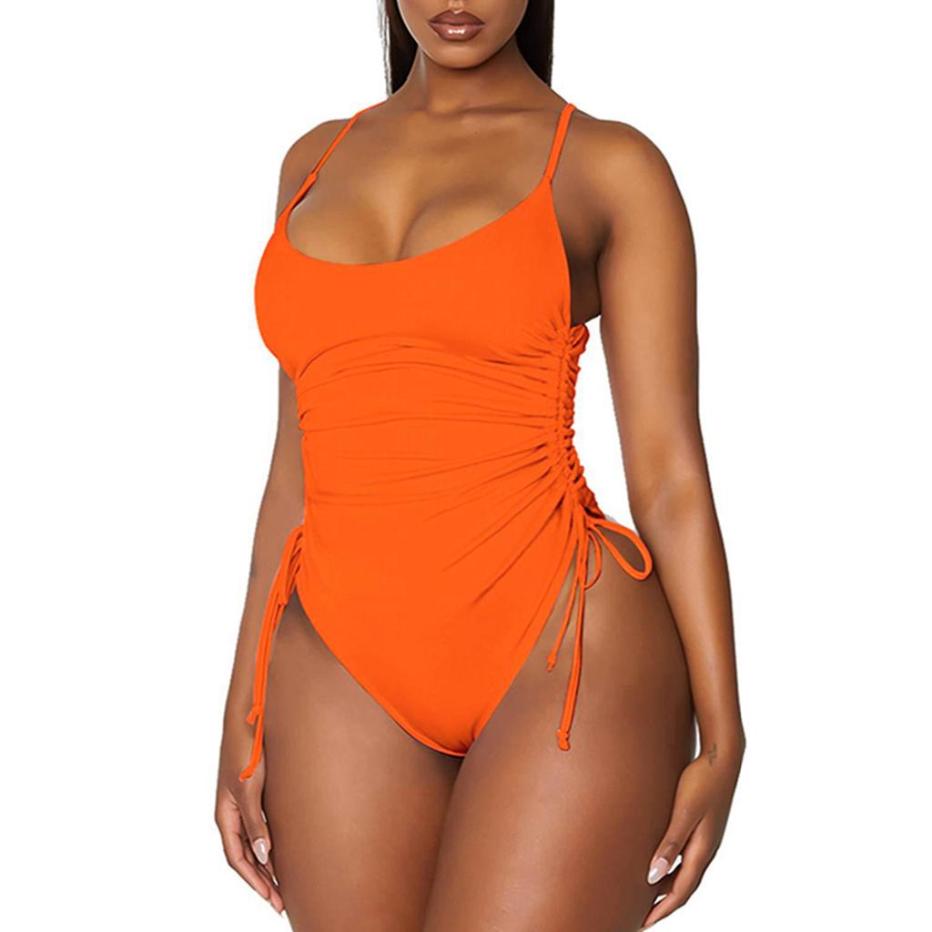 Women's Fashion Sexy Solid Color One-Piece Bikini Beach Swimsuit