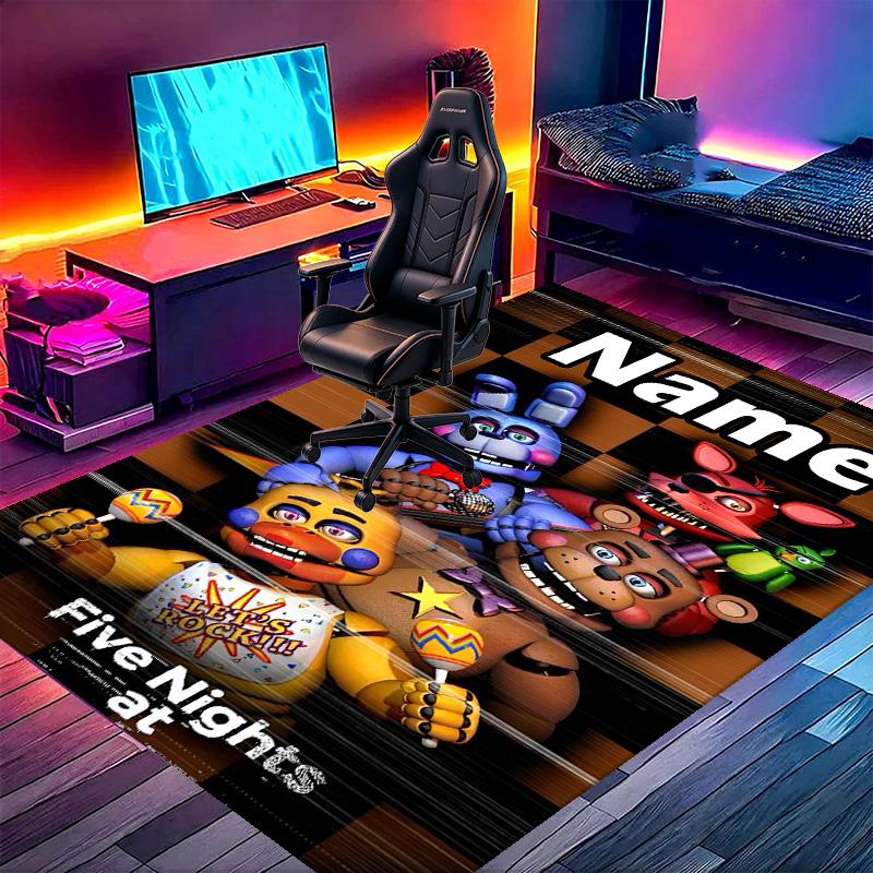 Custom Name Personalized Five Nights at Freddy's Print Carpet, Versatile Home Decor Rug, for Playroom, Apartment, Balcony, Entryway, Hallway Gift