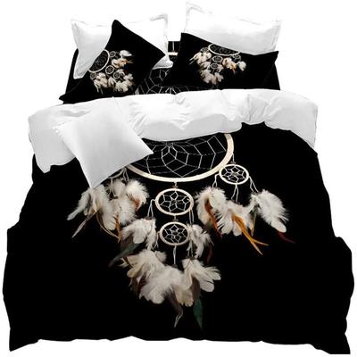 Feather Duvet Cover Set Bohemian Style Comforter Cover Dream Catcher Bedding Set Double Queen King Size Polyester Qulit Cover