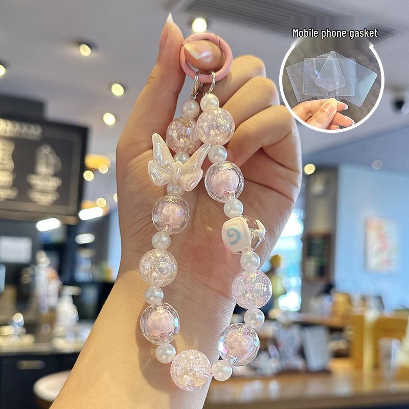 

Кулон-бабочка с бисером и эффектом колотого льда: Подарок-брелок для телефона, машины и сумки