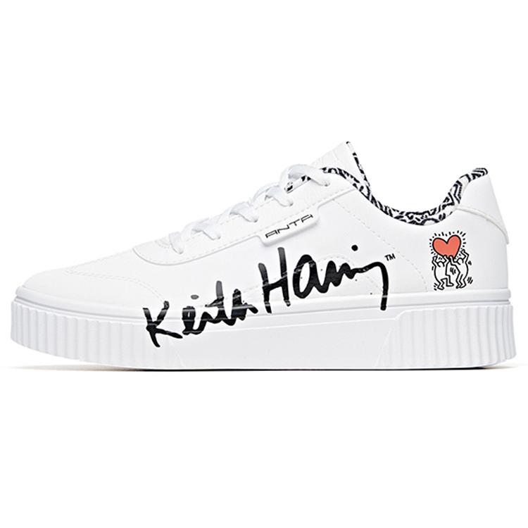 

New Anta Life Collection Low Top Skateboard Shoes Women s White Black Red 922038023-10 36