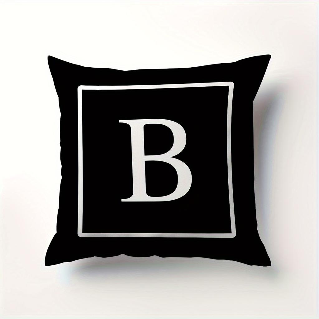 Minimalist Letter Pillow Cover Single Alphabet Print Cushion Case Personalized Initial Decor Pillow for Home Dorm