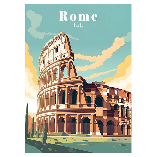 Abstrakte Cartoon Stadt Reise Drucke Poster Leinwand Malerei Hd Modern Wandkunst Bilder Für Wohnzimmer Schlafzimmer Heimdekoration