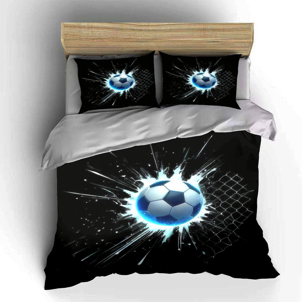 Soccer Three-Piece Set For Competitions Kid'S And Adults' Bedroom Decor, Exquisite Three-Piece Bedding Set Gift