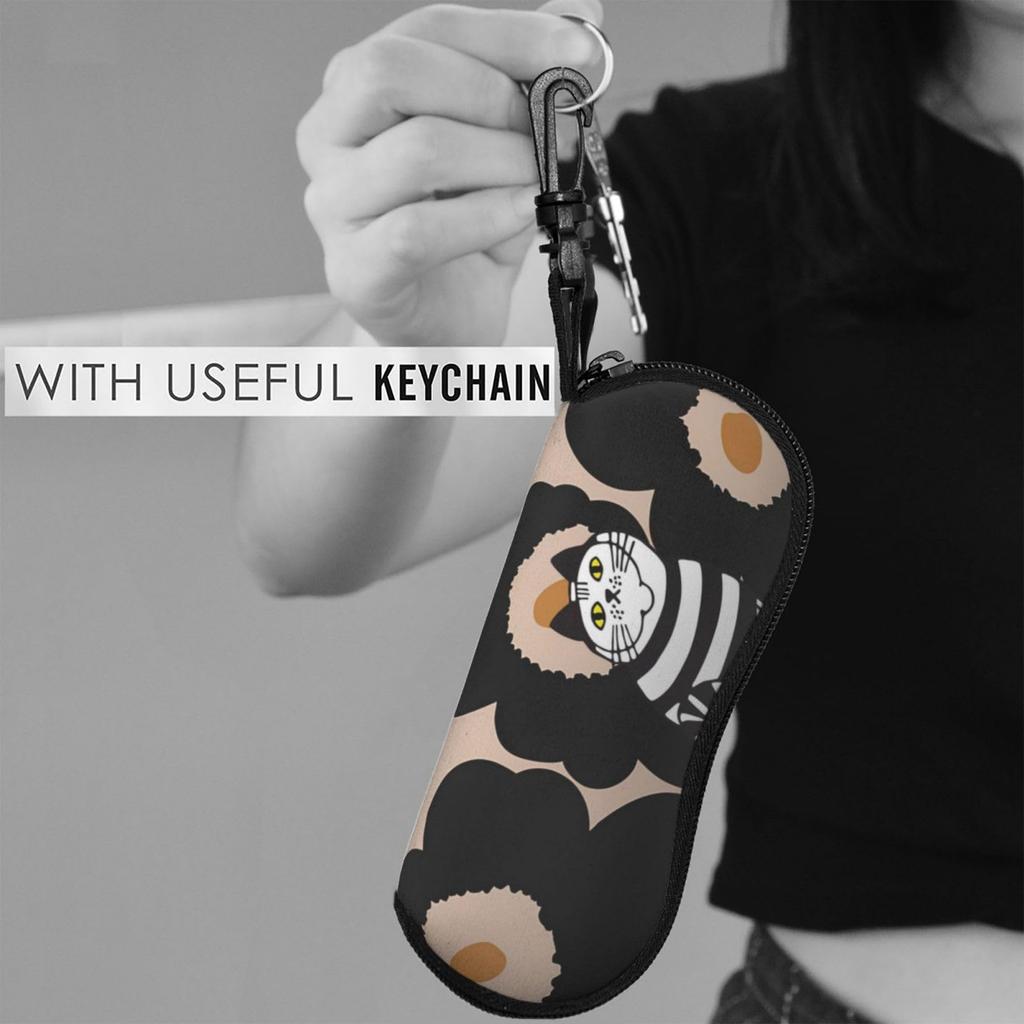 Asamike Cute Eyeglass Lisa Larson Eyeglass Eyeglass Stylish and Cute Eyeglass Bag with Soft Eyeglass Cosmetic Bag with EGX342 Case, Design, Pouch,