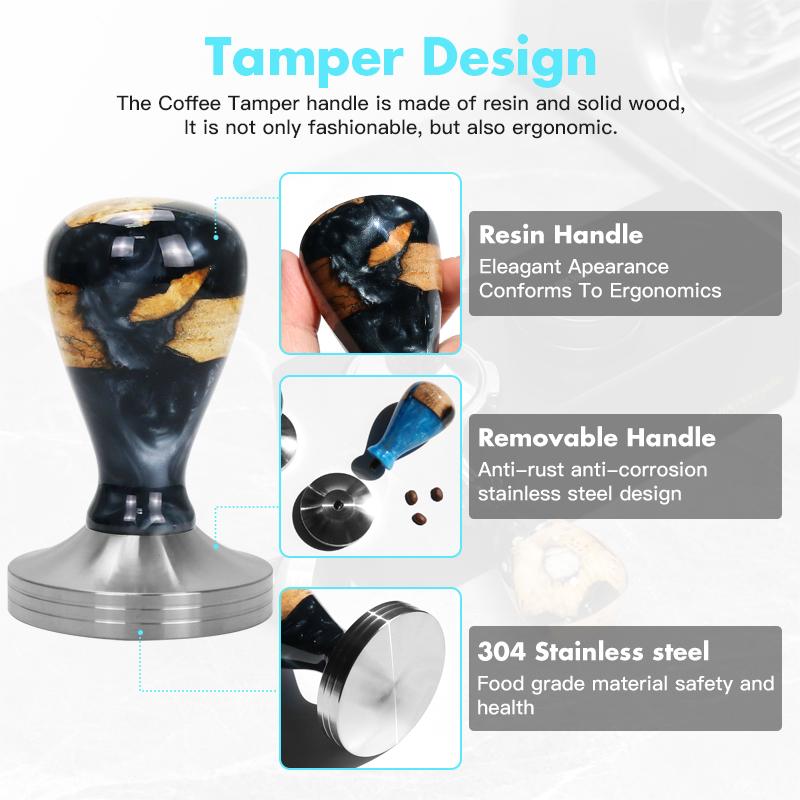 AliKisscafe Coffee Tamper 51mm 53mm 57mm 58mm for Delonghi Breville Lelit Portafilter Espresso Machine Accessories Barista Tool