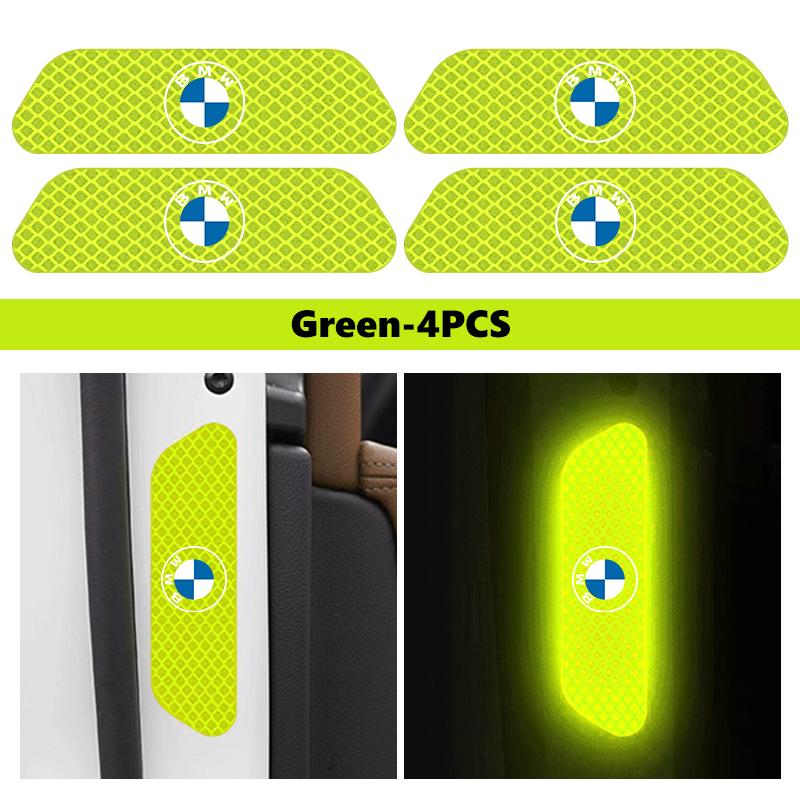 LXZR9 4pcs Car Door Reflective Strip Night Safety Warning Tape Stickers For BMW 1 3 5 7 Series M F01 F20 F10 F13 E52 E53 E60 E93