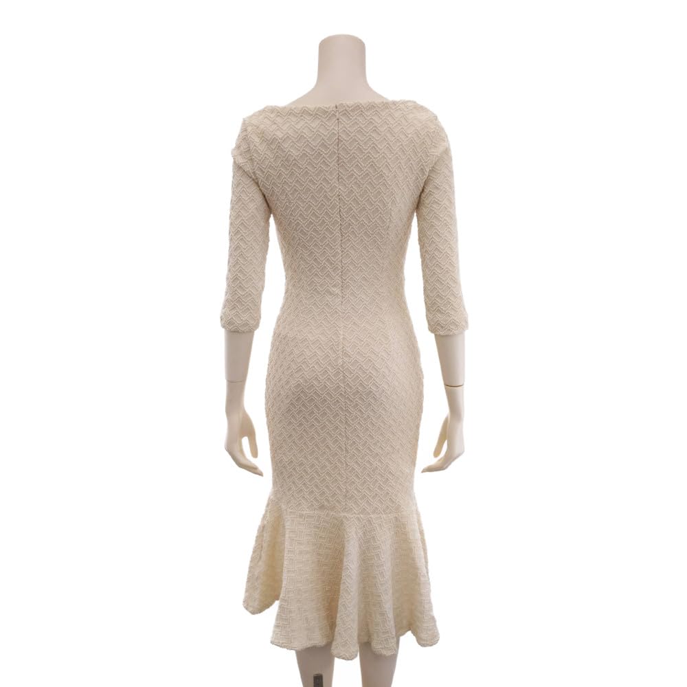 GRAXIA Hostess Midi Mermaid Fitted Perfect for Hostess and Size L Dress, Dress, Tweed, High-Waisted, Dress, Hostesses, Clubs, Lounges, 5/8 Sleeves,