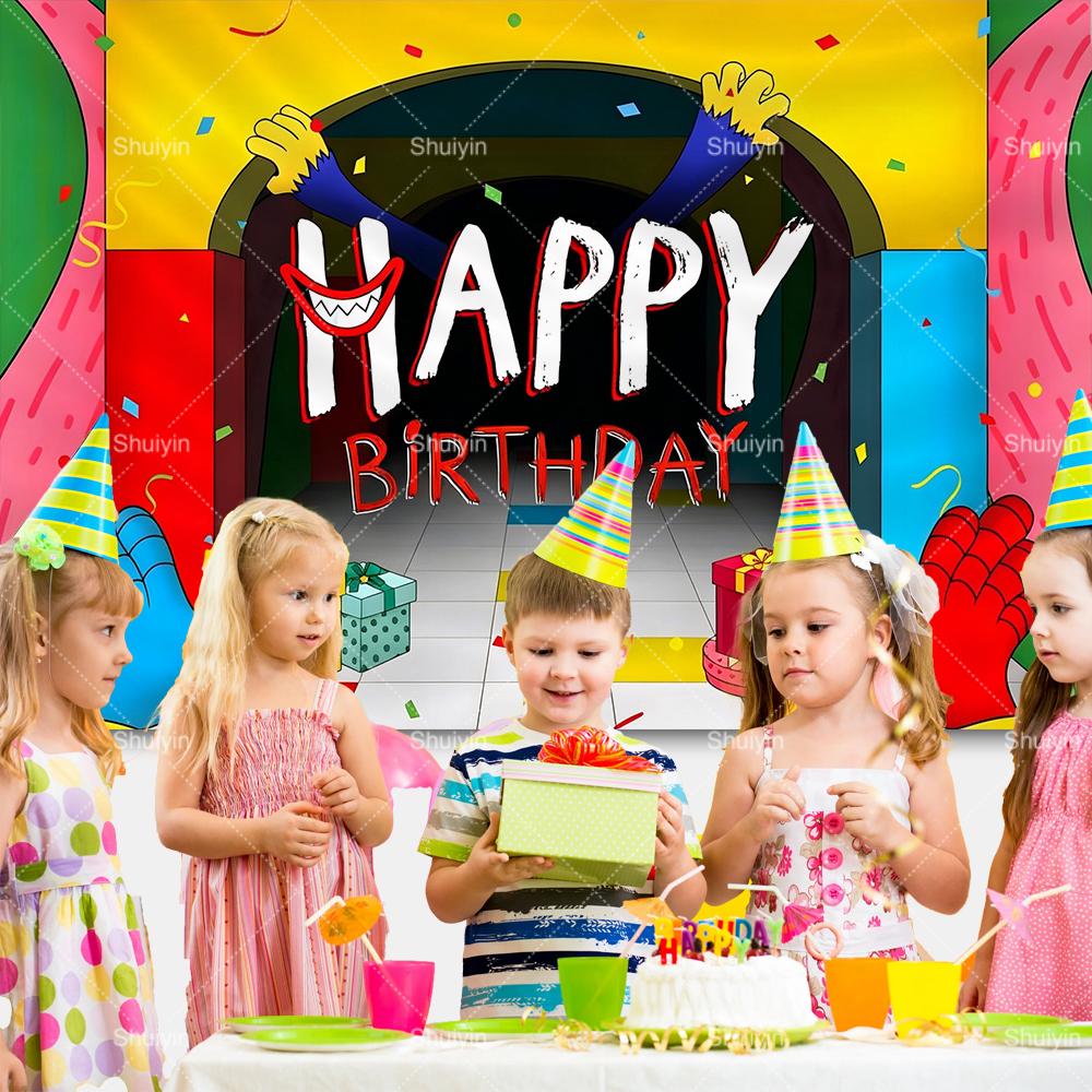 Hot Game-P&Poppy-Playtimes Backdrop Kids Birthday Decorations Party Supplies Baby Shower Banner Horror Festival Decor Props Gift
