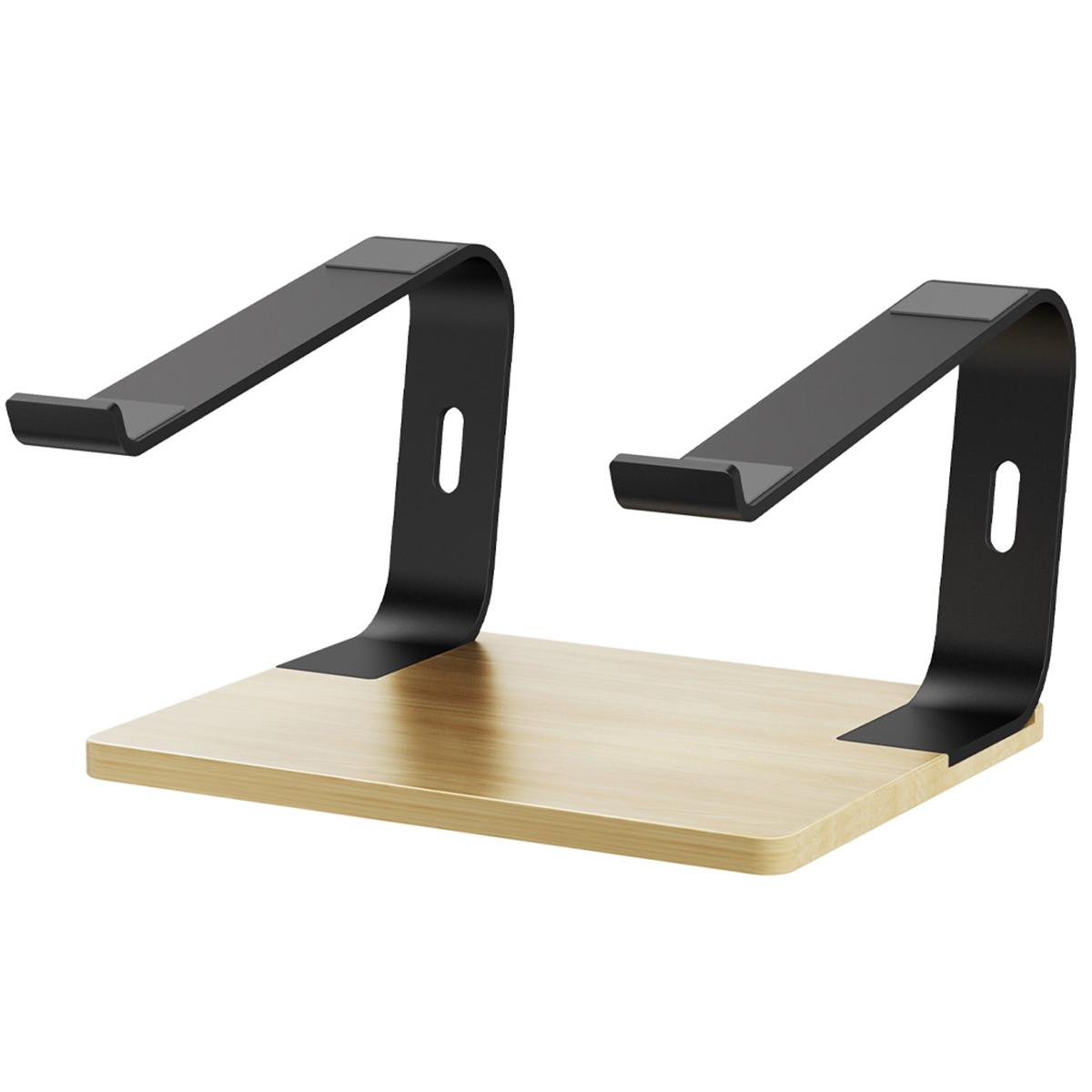 

G1 Desktop Notebook Stand Aluminum Alloy+Wood Laptop Heat Dissipation Heighten Bracket Black