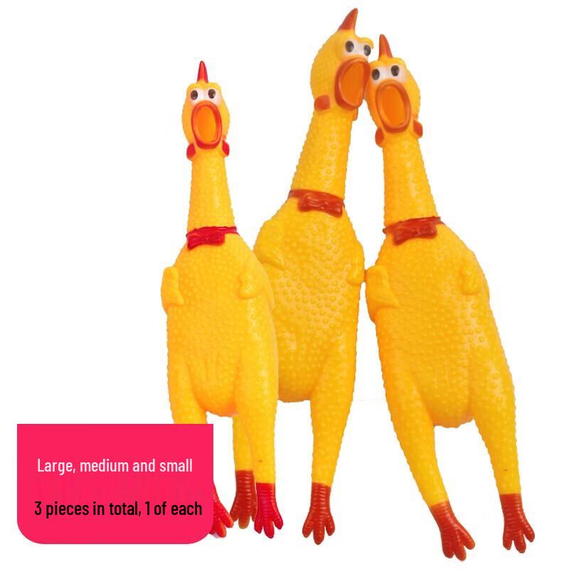 YOUNGER PET Screaming Chicken Squeaky Toy Set