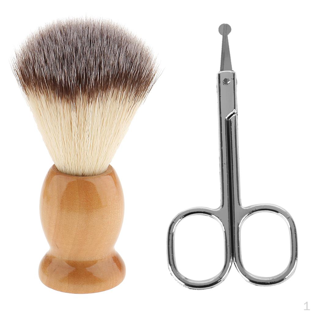 

Стальные ножницы для удаления волос из носа с помазком для мужчин