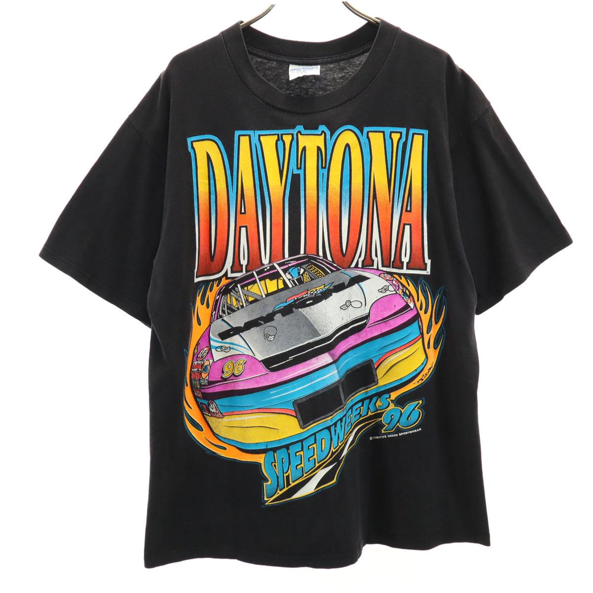 

GILDAN 90-х годов Сделано в США Старая Дайтона Футболка с коротким рукавом L черный Мужская Б/У