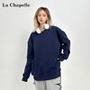 La Chapelle American Style Unlined Drop Shoulder Round Neck Sweatshirt