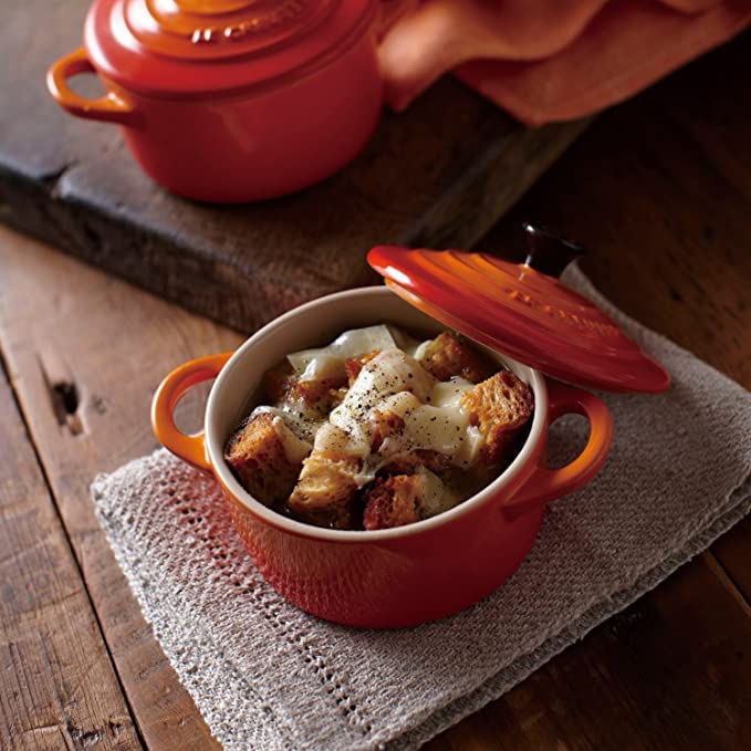 LE CREUSET Mini Cocotte, Cherry Red, Heat-Resistant, Microwave, Oven, and Dishwasher Safe [Official Japanese Product]