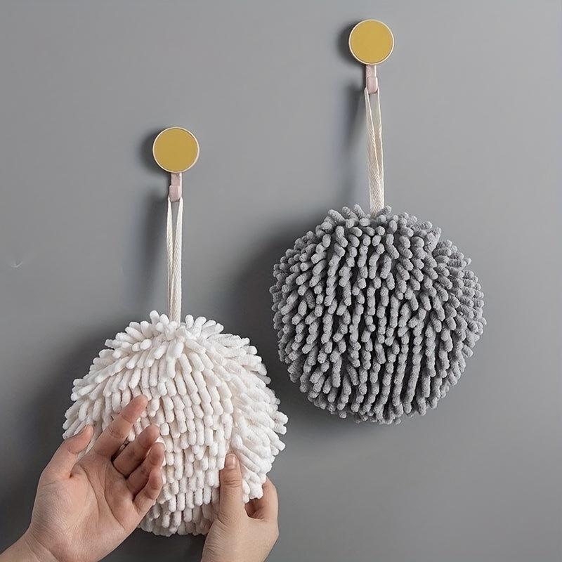 6pcs Chenille Hand Towels, Ultra Soft Quick Dry Absorbent Round Kitchen Bathroom Hand Towels,Cute Decorative Hanging Towel Balls for Home,Travel,Gifts