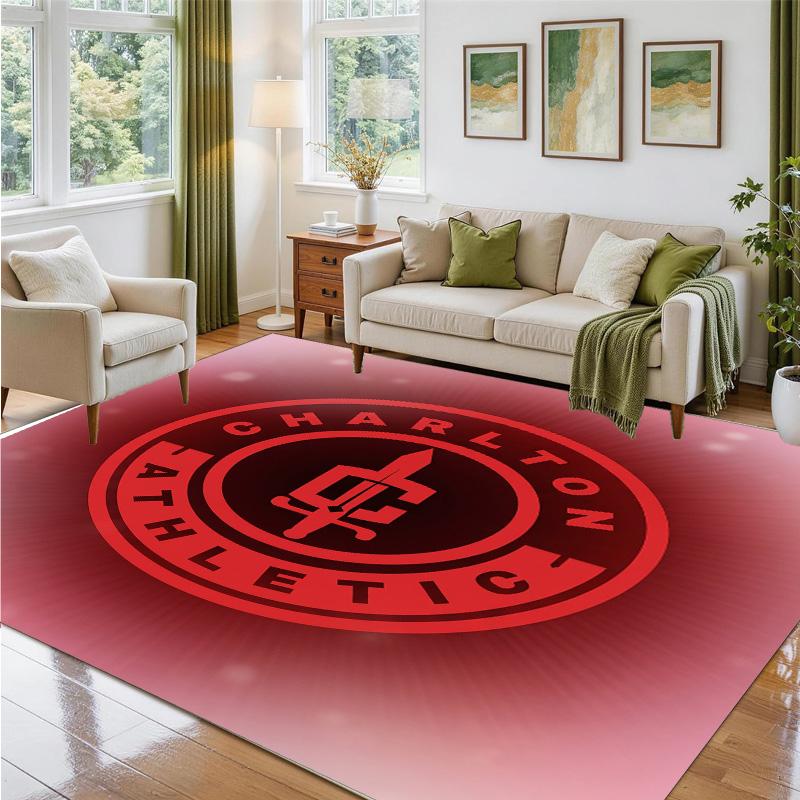 Charlton Athletic FC Design Crystal Velvet Rug Soft Decorative Mat for Bedroom Entrance