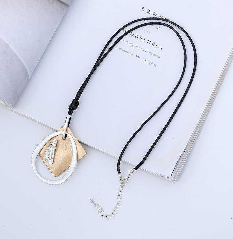 Premium Sweater Chain Geometric Crystal Women S Fashion Simple Necklace