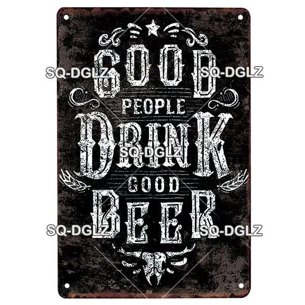 SQDGLZ Vintage Beer Tin Sign  Retro Metal Poster for Bar Wine Cocktail Kitchen Wall Decor  Classic Metal Plaque  Wall Sticker