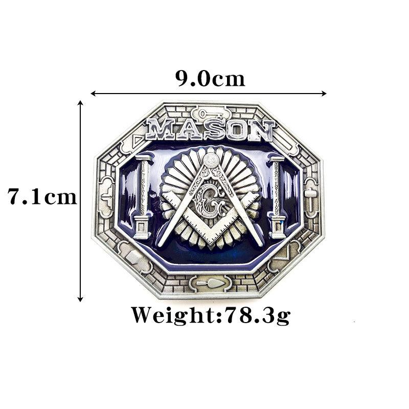 Retro Masonic Plate Buckle: American West-Inspired Fashion Belt