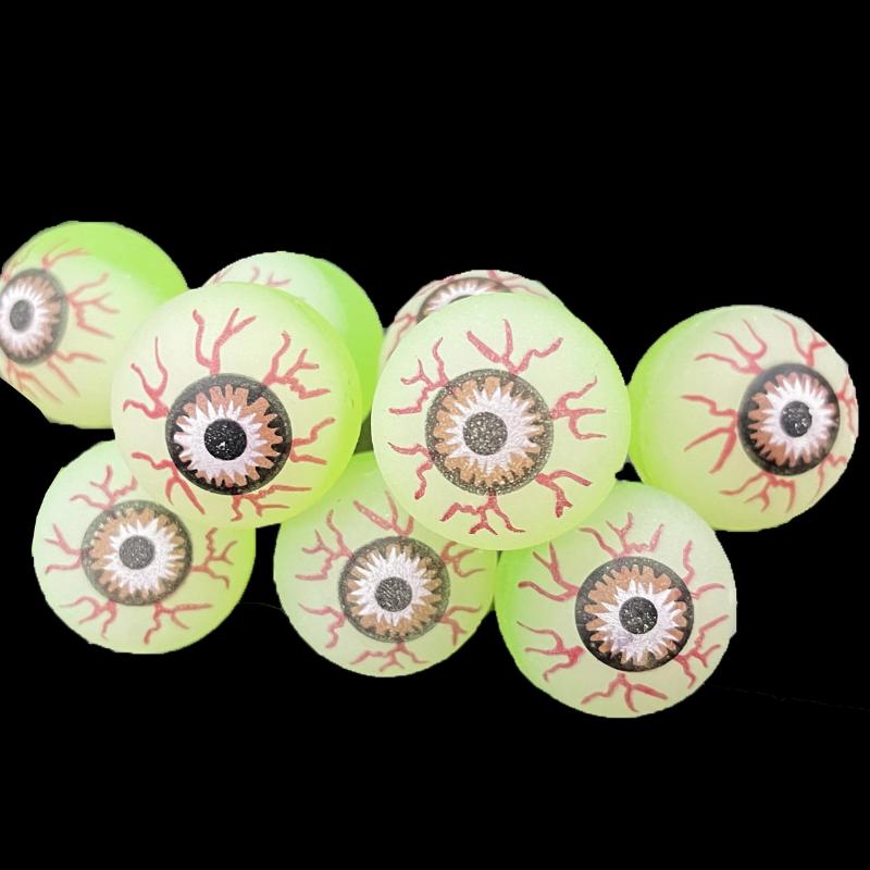 50Pcs Luminous Fake Eyeballs Halloween Eyeball Glow In The Dark Bouncy Ball Decoration Haunted House Home Bar Horror Props