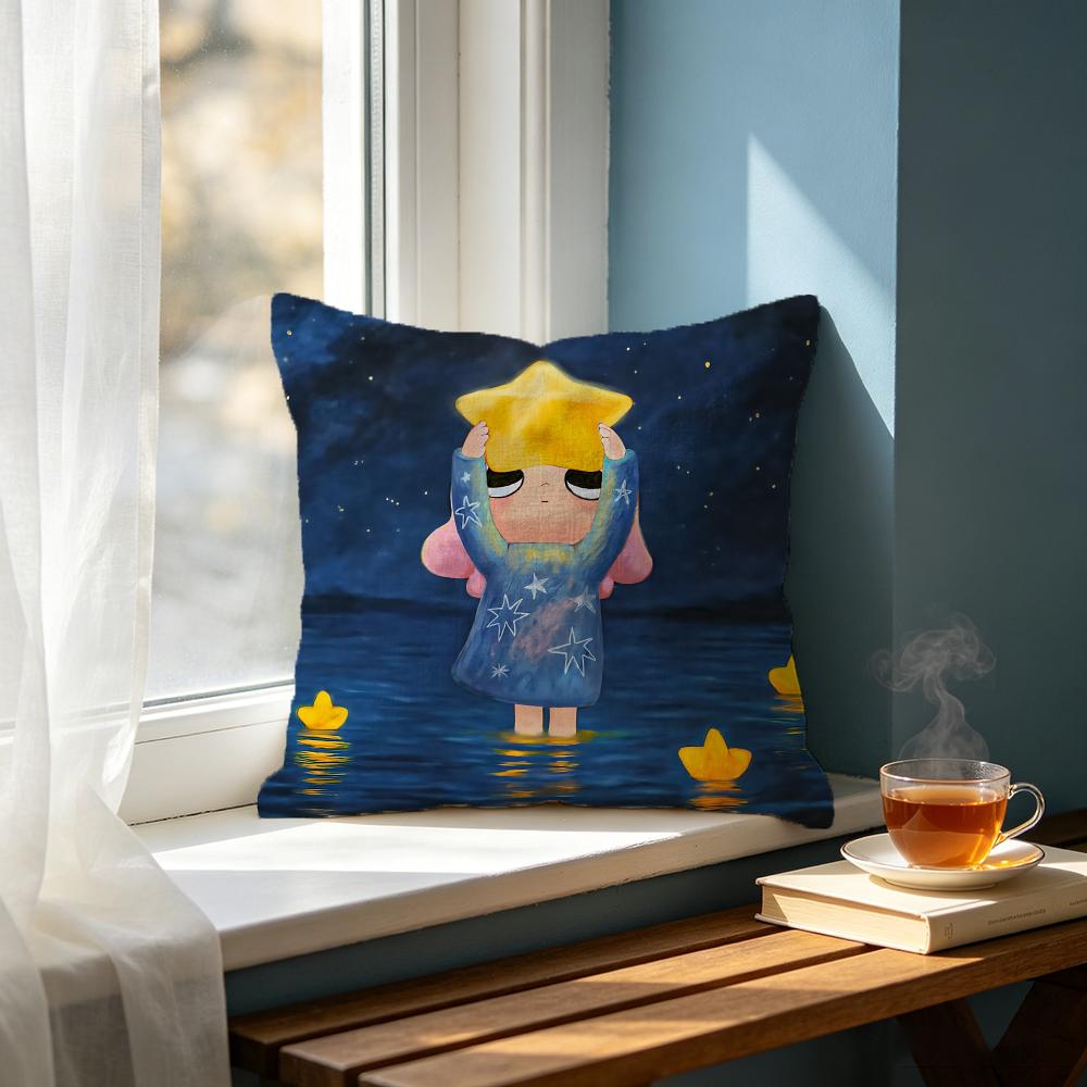 Cartoon KKim Girl Cushion Cover Cushion Cover Set Pcs x x x Pillowcase Decorative Sofa Home Decor
