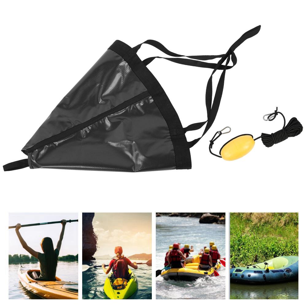24in Portable Boat Anchor Float Set Accessory for Yacht Rubber Dinghy Kayak  Fishing Boatblack