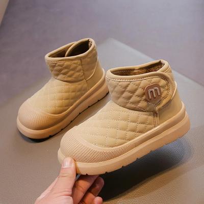 Children Short Boots for Winter Trendy Boys Girls Warm Shoes Toes Capped 2024 New Fashion Kids Snow Boots Dirt-proof Solid Color