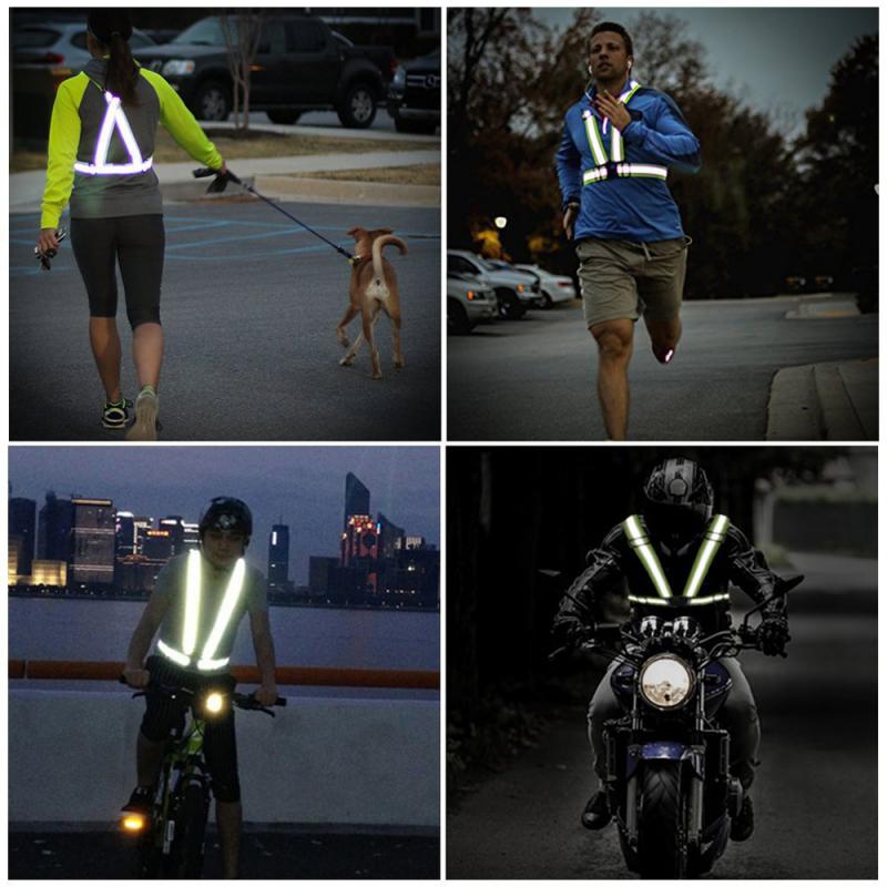 New Elastic Safety Reflective Vest Straps With Reflect Strips Reflective For Men Women Children Night Running Walking Biking
